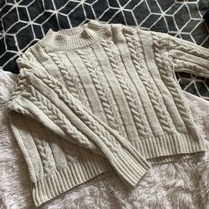 White knit sweater